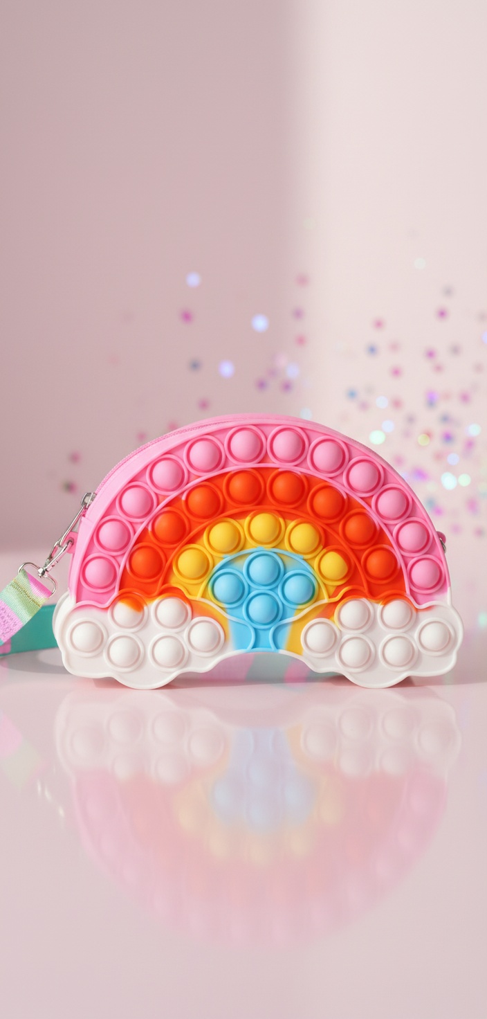 Inca Rainbow silicone pop-it CROSSBODY BAG 21 x 14 x 3.5 cm 1 u - Afbeelding 2