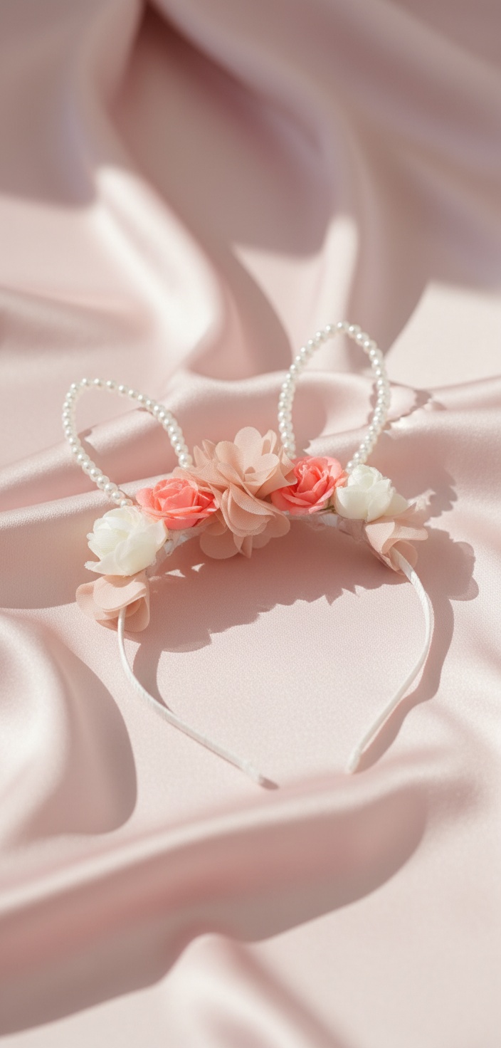 Inca HEADBAND with rabbit ears and flowers 1 u - Afbeelding 2