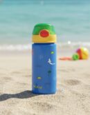 NÛby MUG with button and soft straw #surf blue 540 ml 1 u