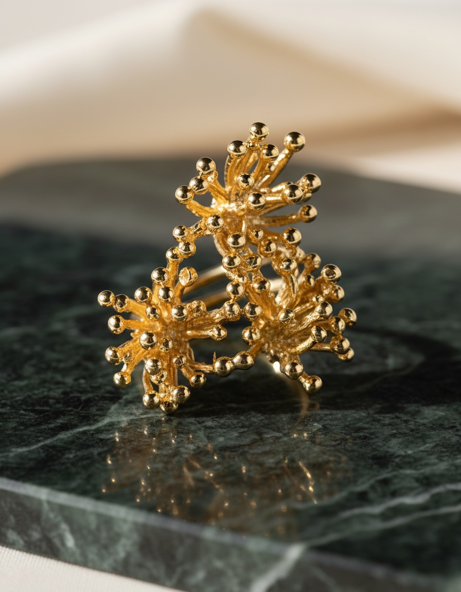 Shabama DEYÁ FLOWER ring #gold glitter 1 u - Afbeelding 2