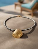 Shabama CALOBRA LUXE BLACK & WHITE necklace #shiny gold 1 u