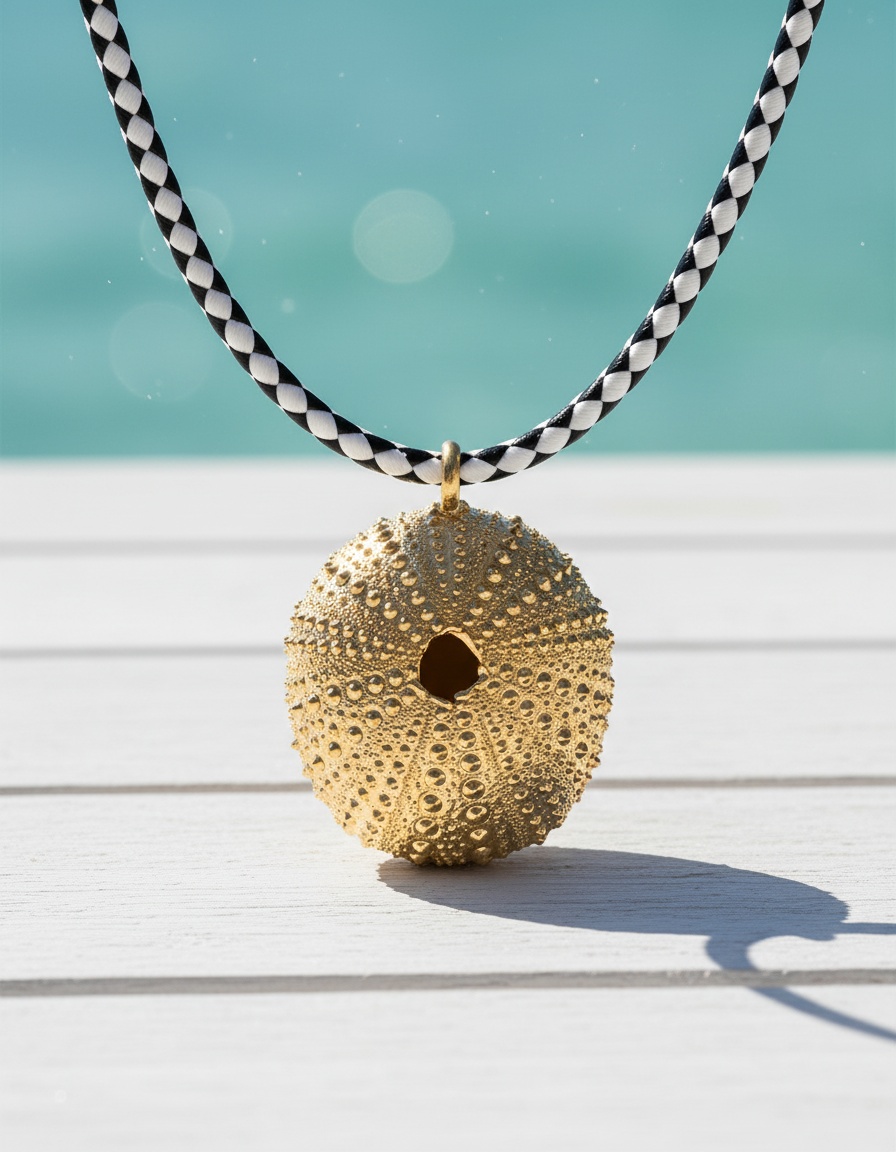 Shabama TRENC LUXE BLACK & WHITE necklace #shiny gold 1 u - Afbeelding 2