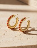 Shabama ETHIOPIA RED 2CM earrings #shiny gold 1 u