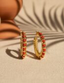 Shabama ETHIOPIA RED 3CM earrings #shiny gold 1 u