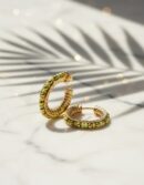 Shabama ETHIOPIA GREEN 2CM earrings #gold glitter 1 u