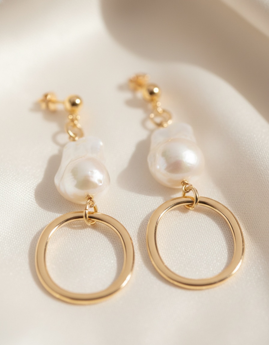 Shabama BALBOA LONG earrings #shiny gold 1 u - Afbeelding 2