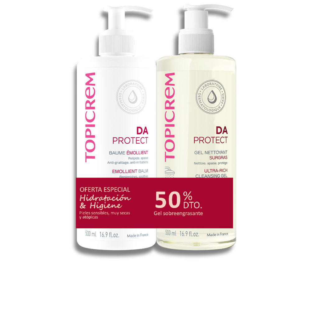 Topicrem DA PROTECT EMOLIENT BALM 500 ML + CLEANSING GEL 500 ML PACK 2 pcs