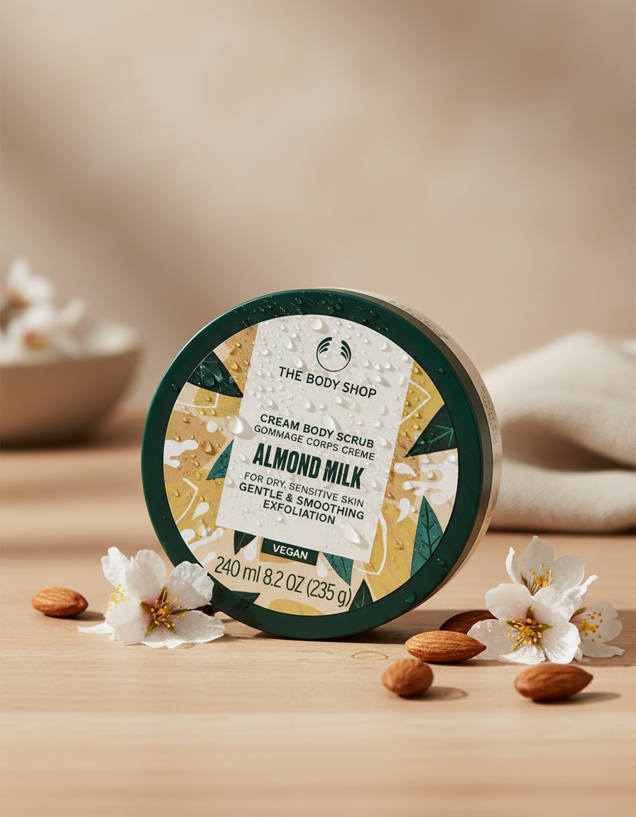 The body shop ALMOND MILK cream body scrub 250 ml - Afbeelding 2