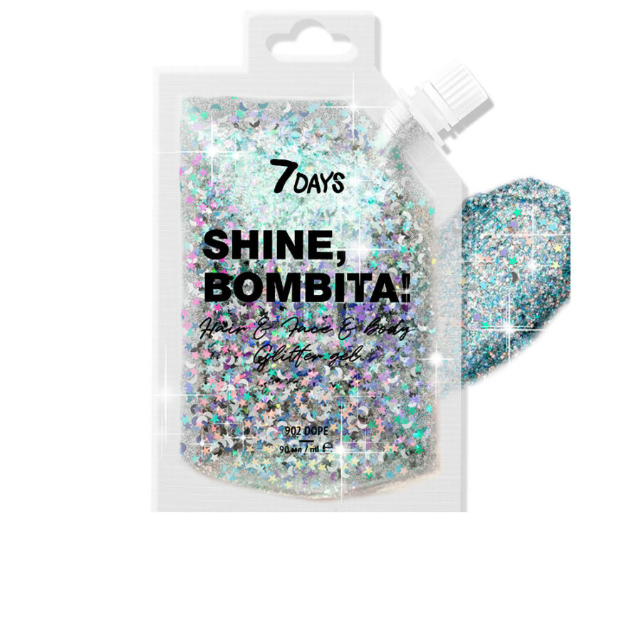 7days SCHIJN, BOMBITA! glittergel voor haar en lichaam #902-dope 90 ml