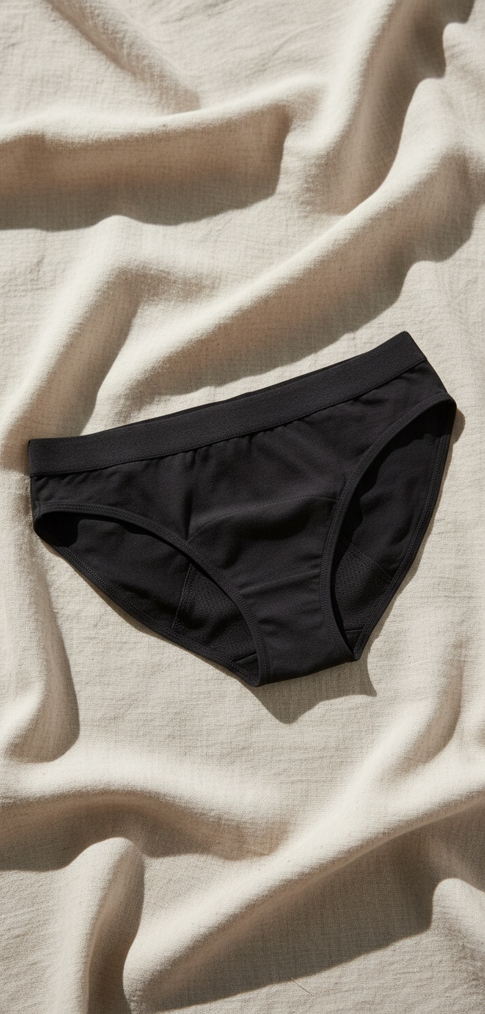 PlatanomelÓn KIWITAS CLASSIC SPORTY menstrual panties black #M 1 u - Afbeelding 2