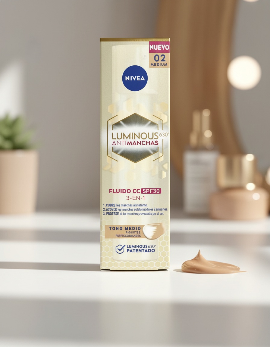 Nivea LUMINOUS 630º ANTI STAIN CC fluid SPF30 #medium 40 ml - Afbeelding 2