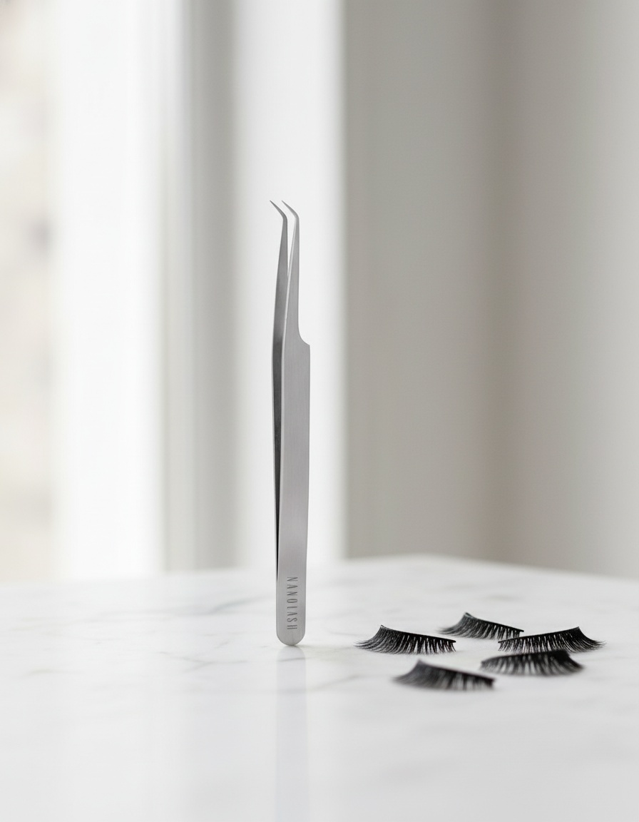 Nanolash L SHAPE eyelash tweezers 1 u - Afbeelding 2
