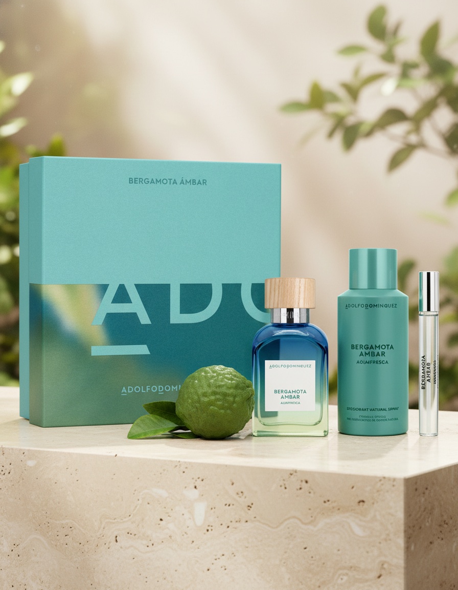 Adolfo dominguez BERGAMOT AMBER FRESH WATER CASE 3 pcs - Afbeelding 2