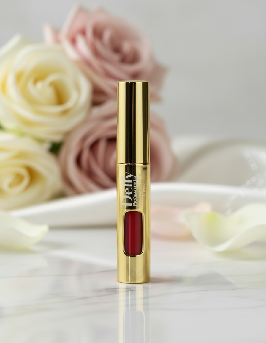 Delfy LIPFIX GOLD liquid lipstick #aurora red 8 gr