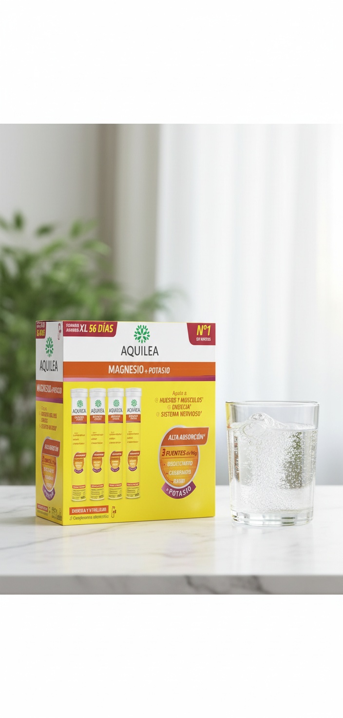 Aquilea MAGNESIUM+POTASSIUM effervescent tablets 56 u - Afbeelding 2