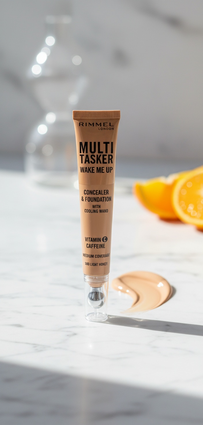 Rimmel London MULTITASKER WAKE ME UP concealer and foundation #Light Honey 20 ml - Afbeelding 2