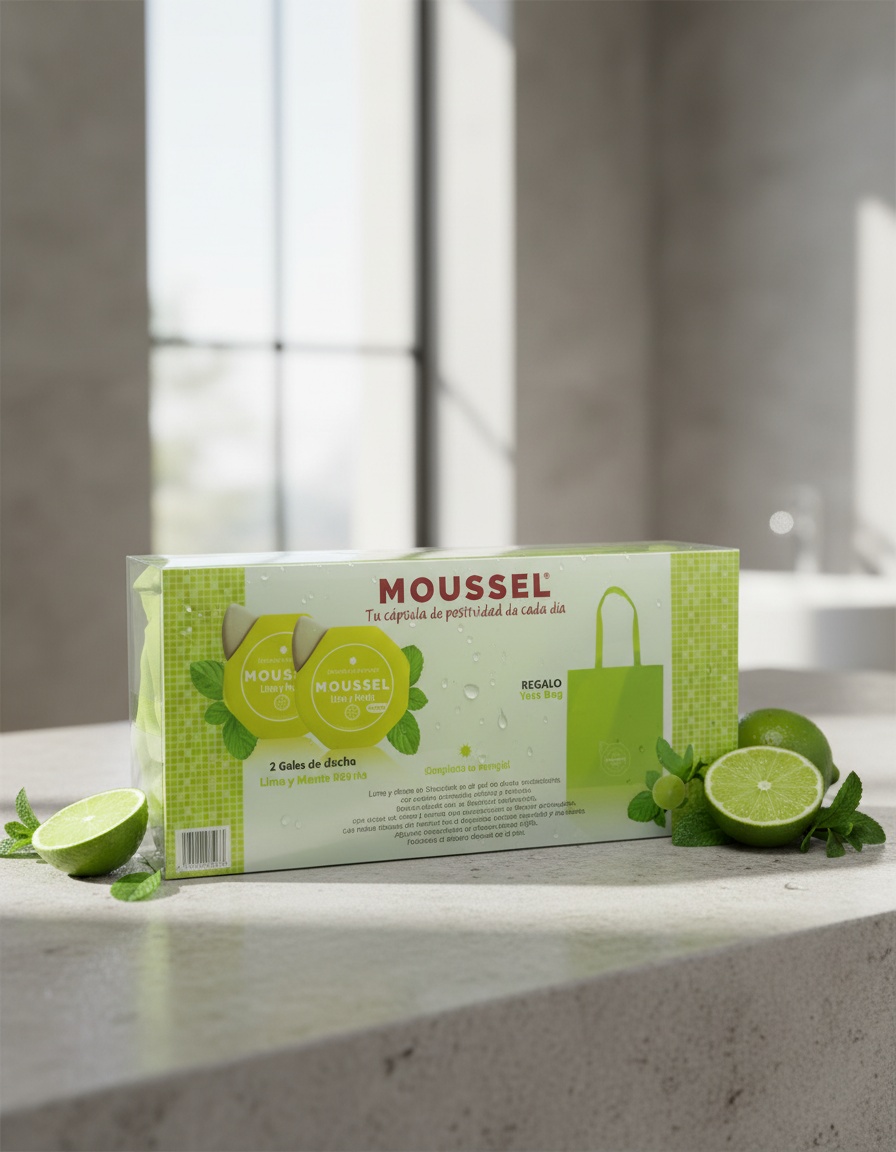 MOUSSEL LIME AND MINT SHOWER GEL CASE 3 pcs - Afbeelding 2