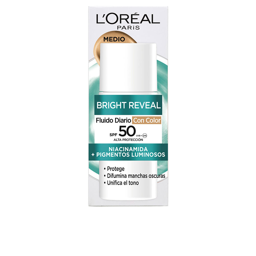 L'orÉal paris BRIGHT REVEAL NIACINAMIDA fluido diario SPF50 #medio 50 ml