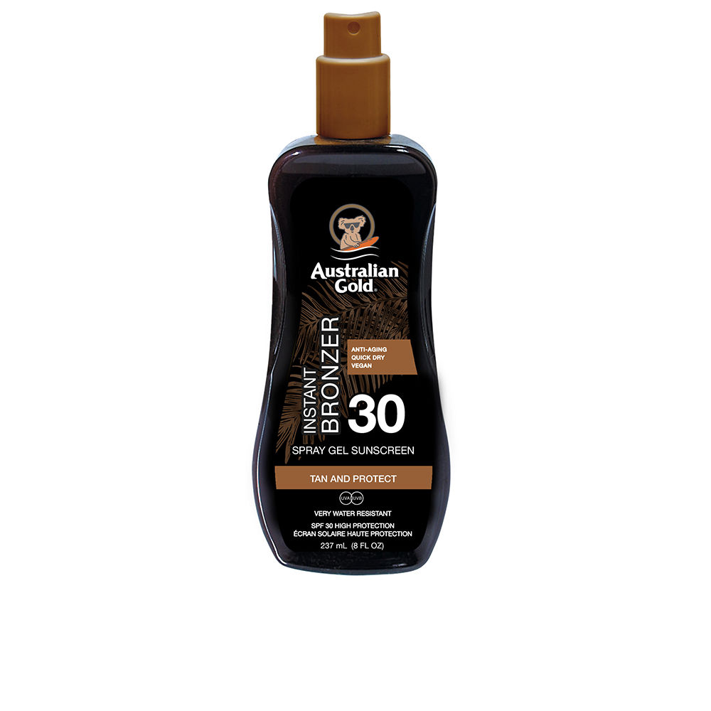 Australian Gold SUNSCREEN SPF30 spray gel with instant bronzer 237 ml
