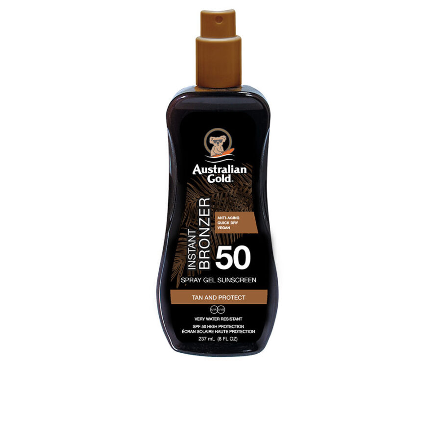 Australian Gold SUNSCREEN SPF50 spray gel with instant bronzer 237 ml