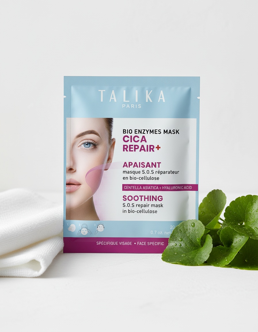 Talika BIO ENZYMES MASK CICA REPAIR+ SOOTHING hydration-boosting SOS repair mask 20 gr - Afbeelding 2