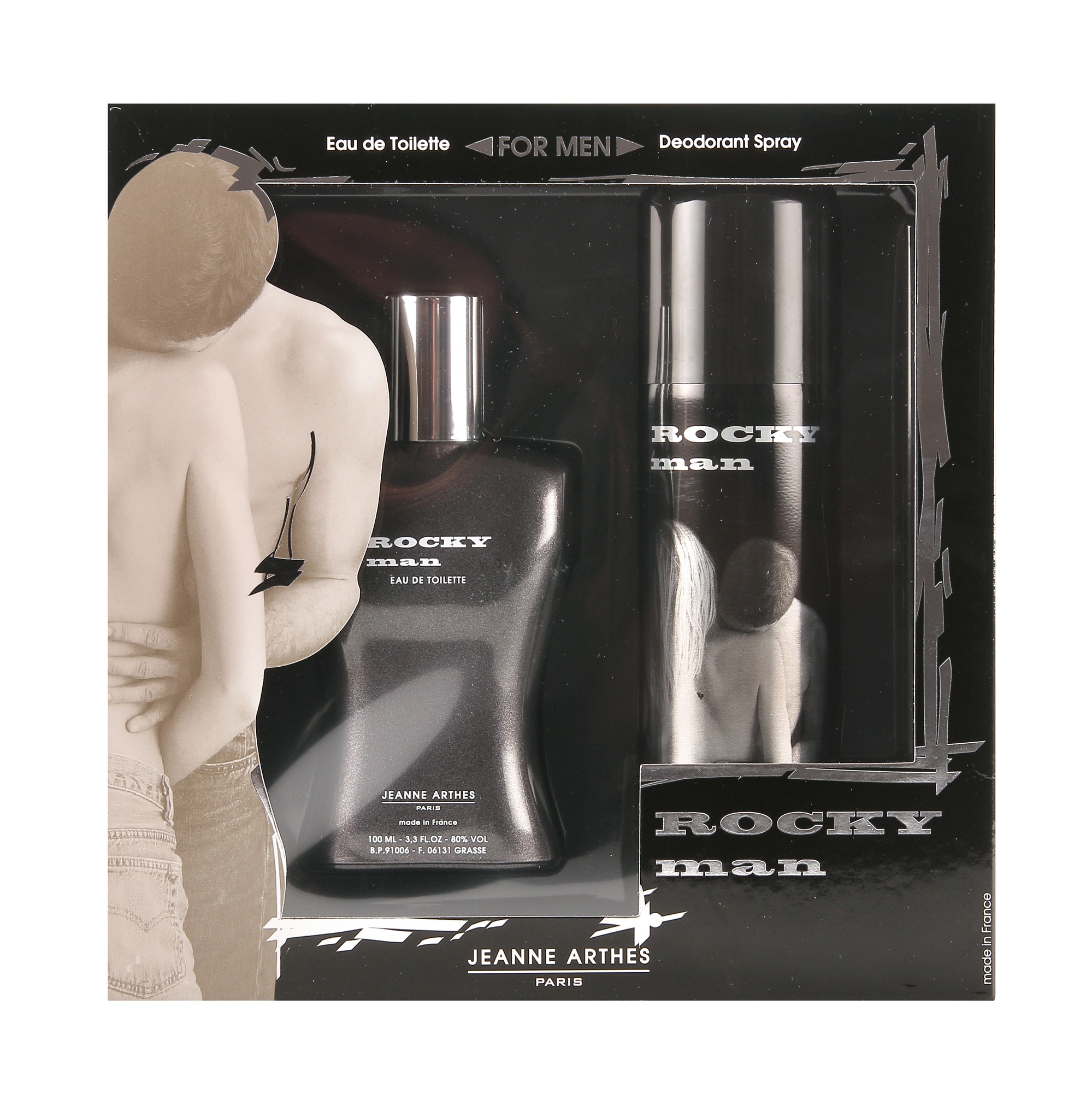 Jeanne Arthes Rocky Man Geschenkset 100ml EDT + 200ml Deodorant Spray