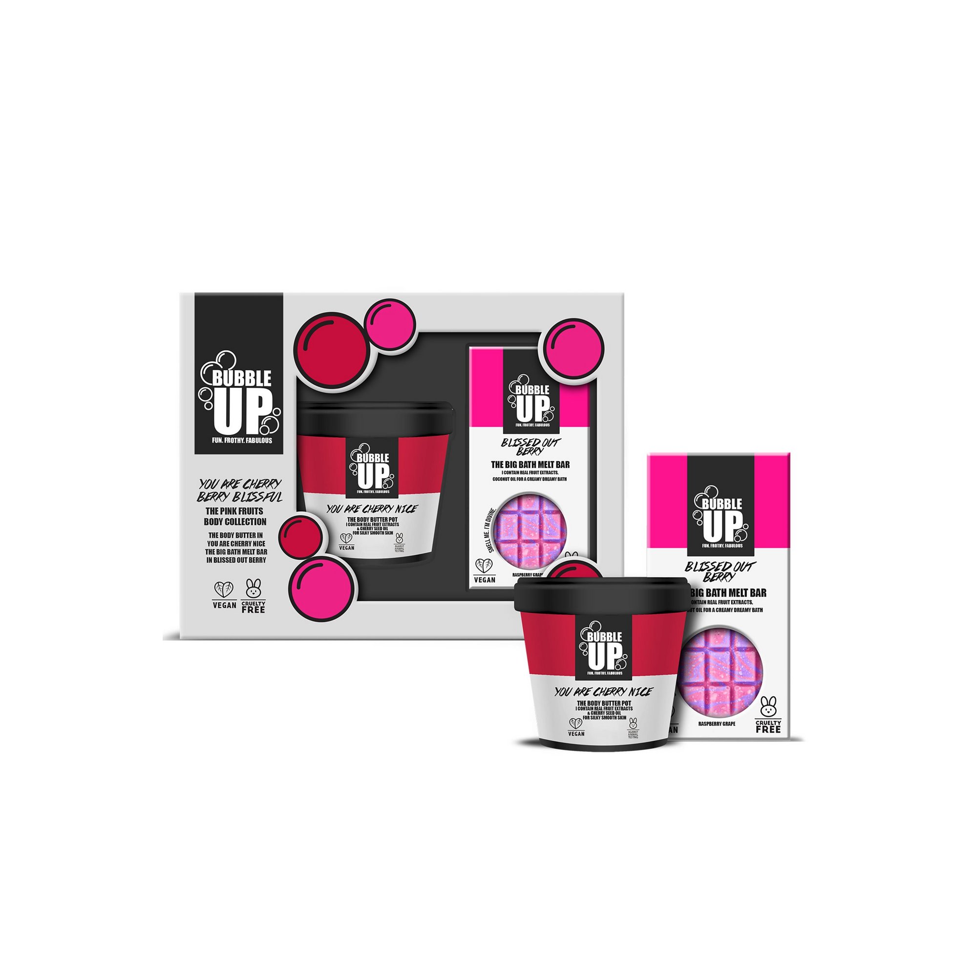 Bubble Up Tropical Geschenkset 210g Sunny Side Up Big Bath Bar + 220g Mango Getter Body Butter