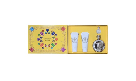 Versace Eros pour Femme Geschenkset 100ml EDP + 5ml EDP + 100ml Body Lotion + 100ml Douchegel