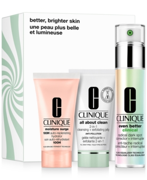 Clinique Even Better Geschenkset 30ml Perfecting Serum + 30ml Moisturizing Gel Cream + 30ml Exfoliating Jelly