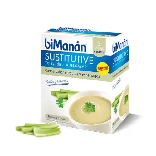 Bimanán Sustitutive Vegetable and Asparagus Cream 5x1 Units 330g