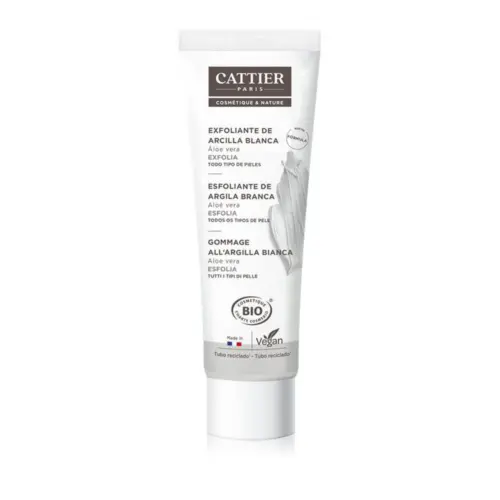 Cattier Paris Witte Klei Gezichtsscrub | Unisex 100ml Alle Huidtypes | Exfoliënd Zuiverend