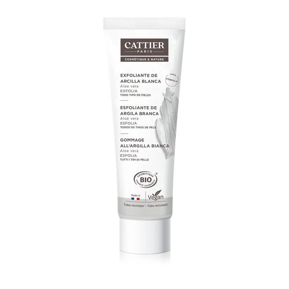 Cattier Paris Witte Klei Gezichtsscrub | Unisex 100ml Alle Huidtypes | Exfoliënd Zuiverend