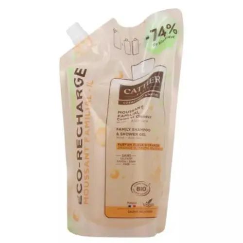 Cattier Paris Family Douchegel & Shampoo Unisex | 1L Alle Huidtypes | Hydraterend Grapefruit