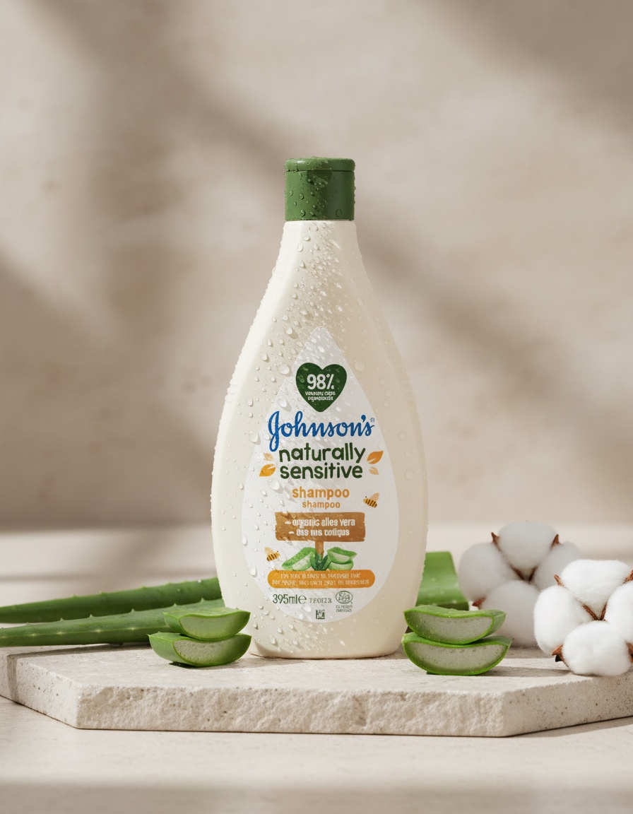 Johnson's Baby BABY BIO NATURALLY SENSITIVE aloe vera shampoo 395 ml - Afbeelding 2
