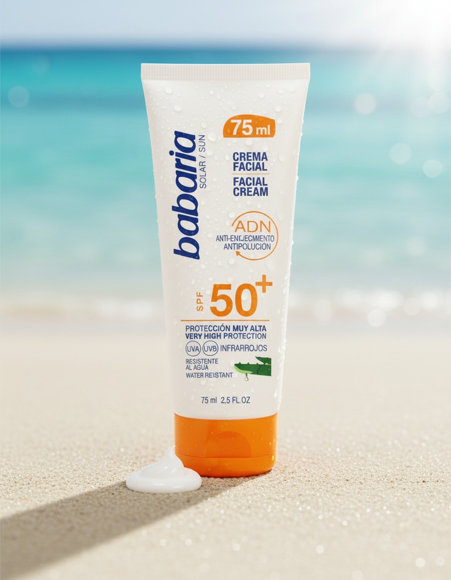 Babaria SOLAR ADN aloe vera facial sun cream SPF50+ 75 ml - Afbeelding 3