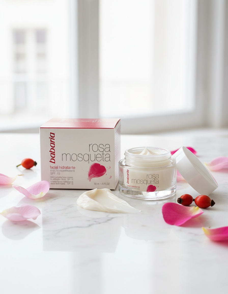 Babaria ROSEHIP MOISTURIZING 24H facial cream SPF15 50 ml - Afbeelding 3