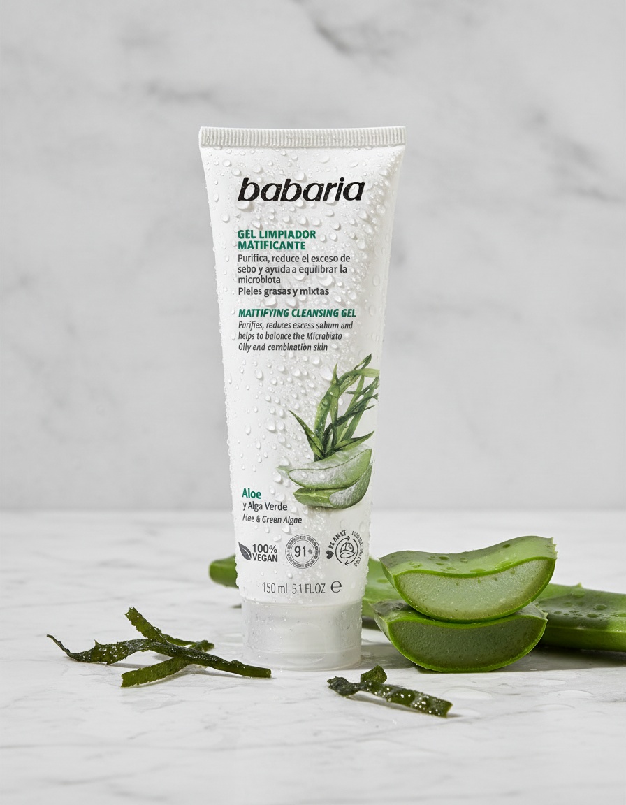 Babaria ALOE VERA mattifying facial cleansing gel 150 ml - Afbeelding 3