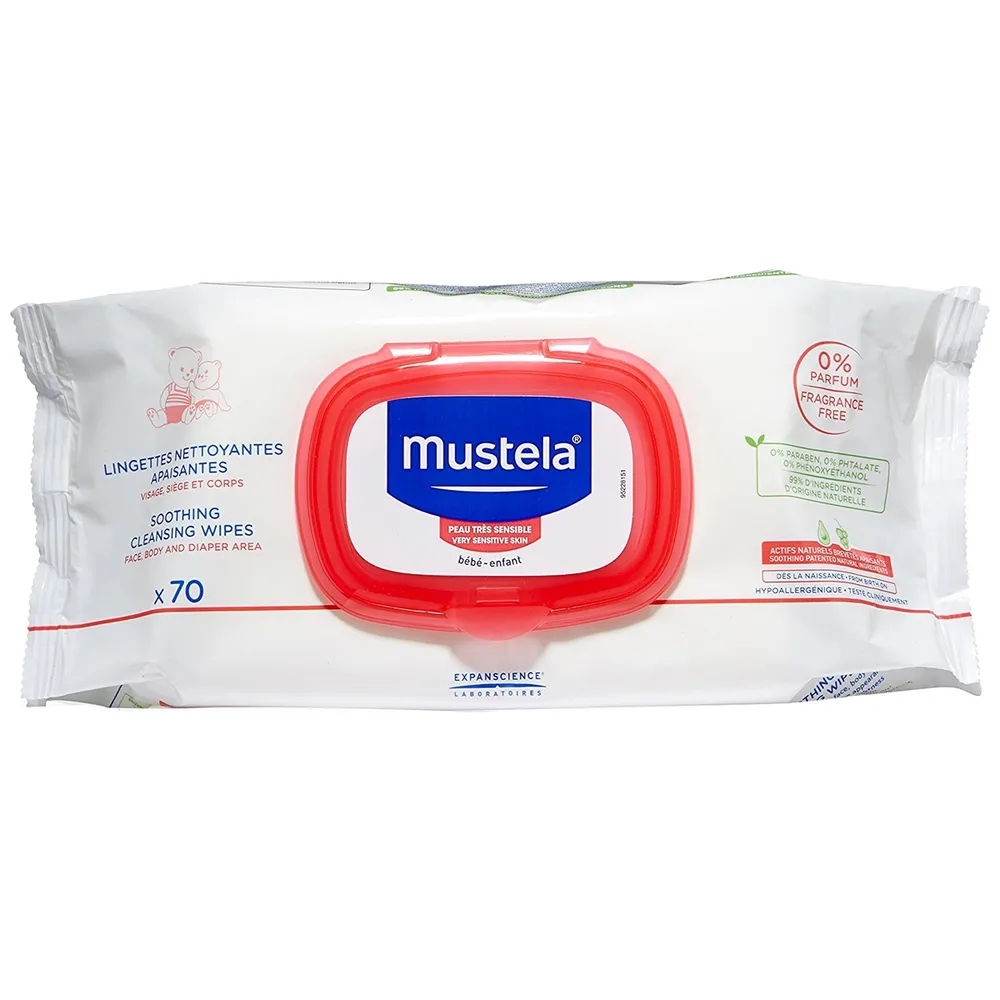 Mustela Comfort Cleaning Wipes Without Perfume 70 Wipes