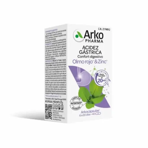 Arkopharma Gastric Acidity Digestive Comfort Slippery Elm & Zinc 40 Capsules