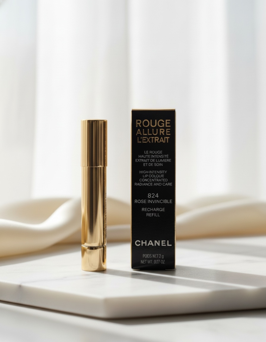 Chanel ROUGE ALLURE L'EXTRAIT lipstick refill #824 rose invincible 2 gr - Afbeelding 3