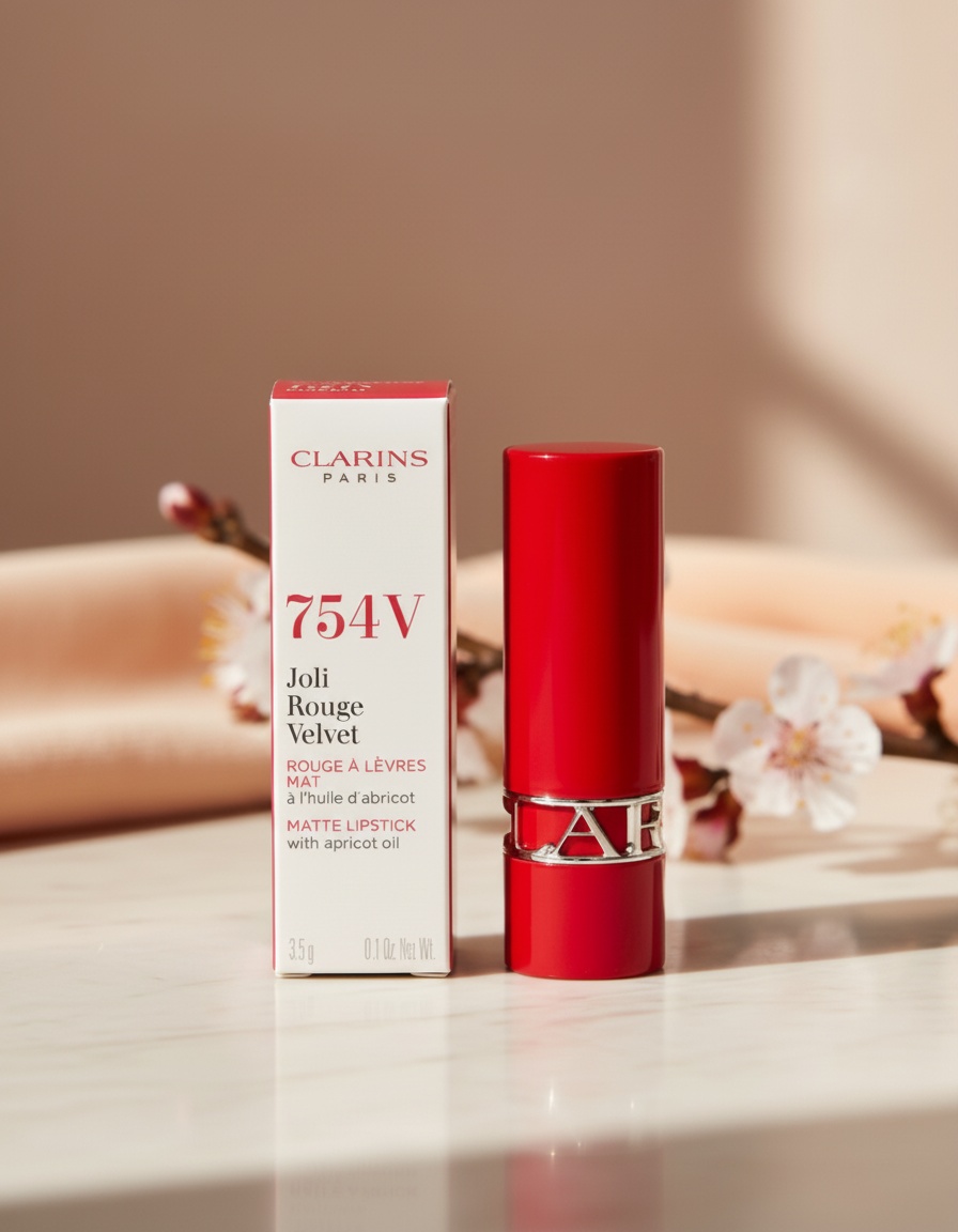 Clarins JOLI ROUGE VELVET #754V-deep red 3.5 gr - Afbeelding 3