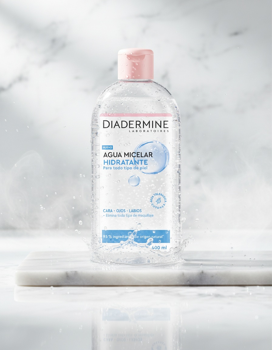 Diadermine MOISTURIZING MICELLAR WATER for face-eyes-lips 400 ml - Afbeelding 2