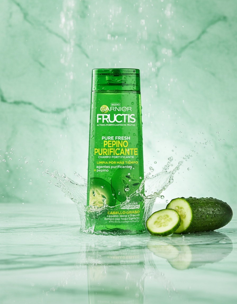 Garnier FRUCTIS PURE FRESH purifying cucumber shampoo 360 ml - Afbeelding 2