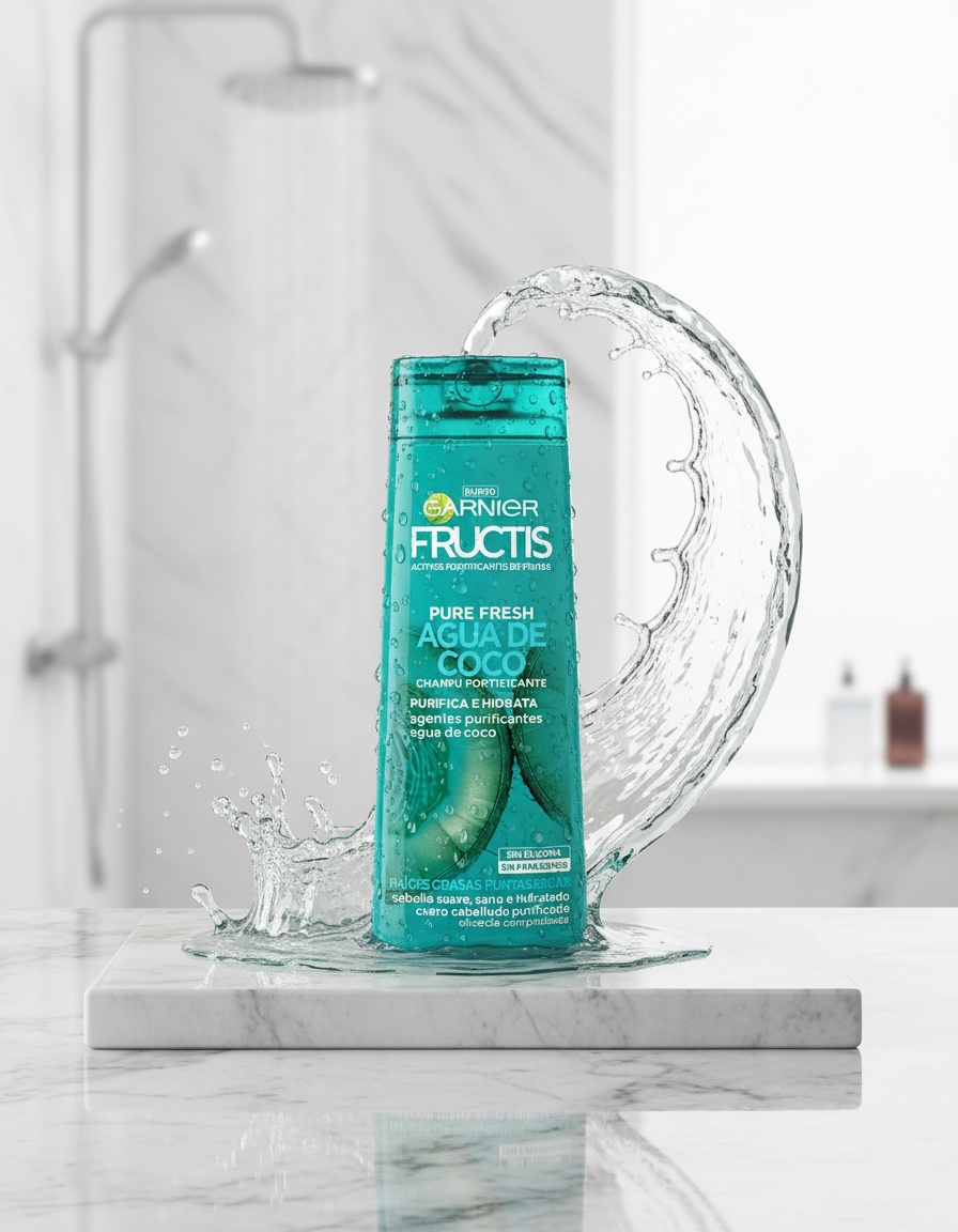 Garnier FRUCTIS PURE FRESH coconut water fortifying shampoo 360 ml - Afbeelding 2