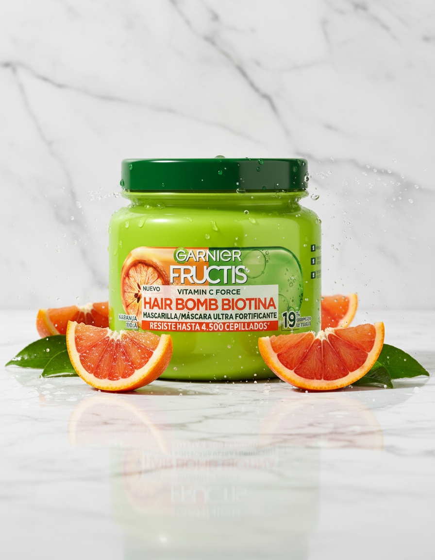 Garnier FRUCTIS VITAMIN C FORCE & BIOTINA hair bomb mask 320 ml - Afbeelding 2