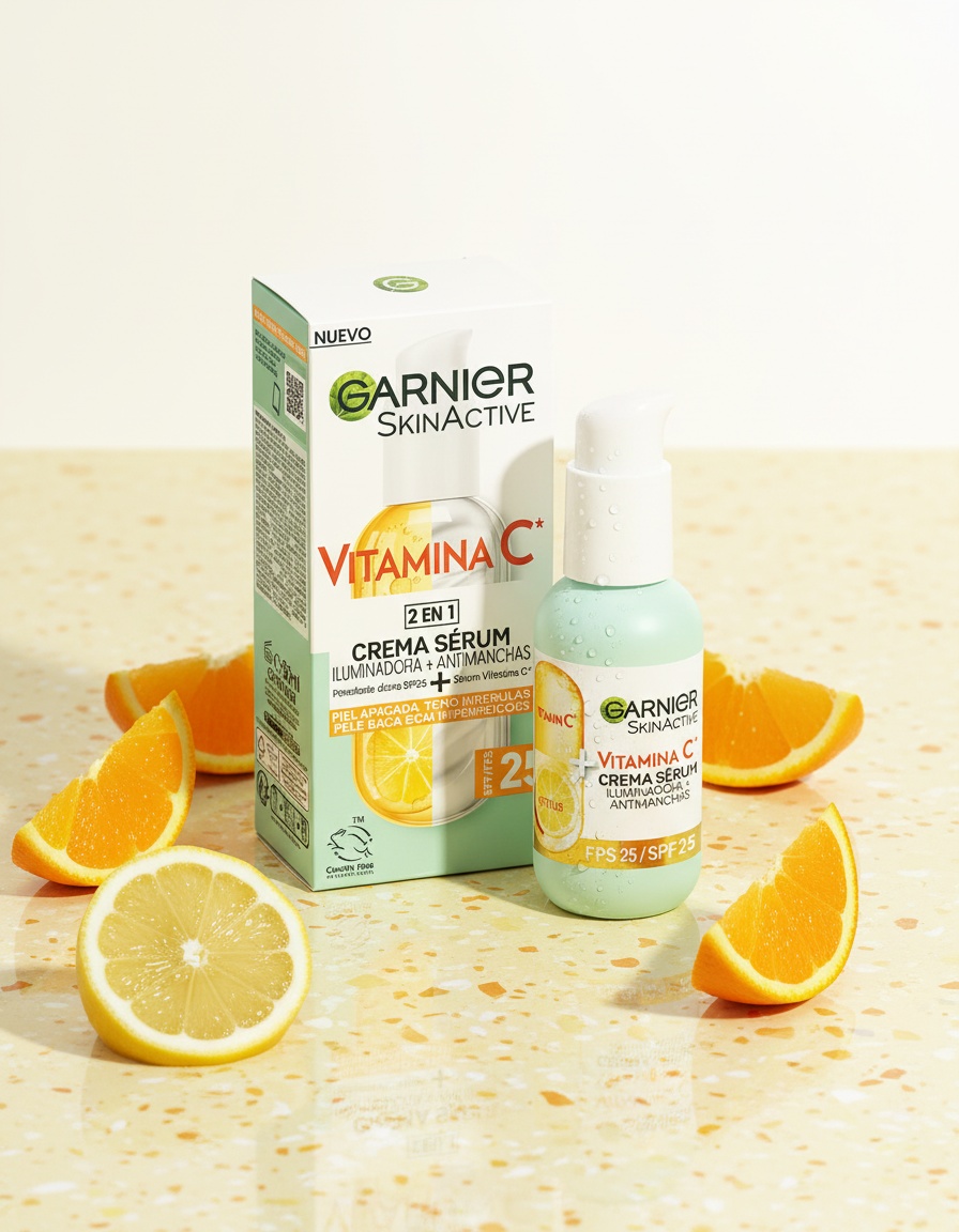Garnier VITAMIN C 2in1 illuminating + anti-spot serum cream SPF25 50 ml - Afbeelding 2