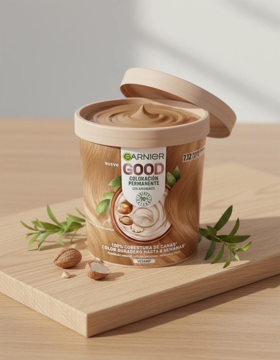 Garnier GOOD permanent color #7.12 latte blonde 217 ml - Afbeelding 2