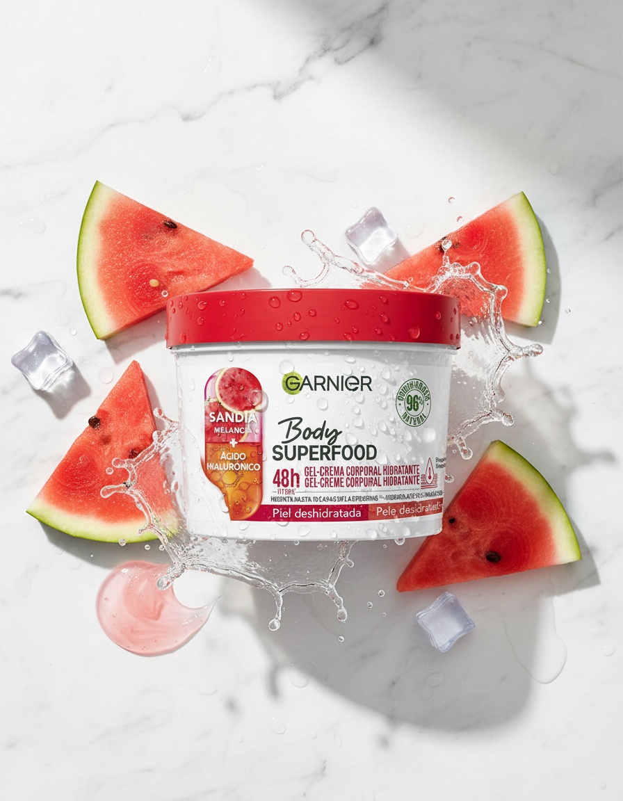 Garnier BODY SUPERFOOD WATERMELON moisturizing body gel cream for dehydrated skin 380 ml - Afbeelding 2