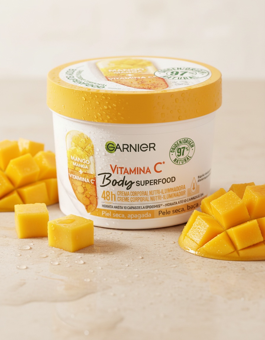 Garnier BODY SUPERFOOD MANGO nutri-illuminating body cream for dry dull skin 380 ml - Afbeelding 2