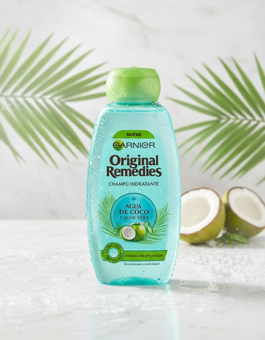 Garnier ORIGINAL REMEDIES champú agua coco y aloe 300 ml - Afbeelding 2